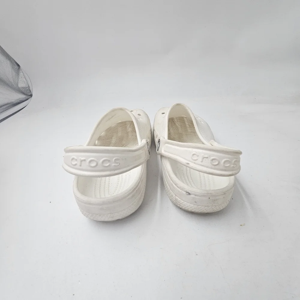 Crocs Classic Clogs White Youth J1 Lightweight Croslite Slip On Comfort